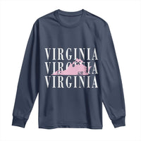 Virginia State Map Long Sleeve Shirt East Coast State Pride Travel Gift
