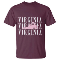 Virginia State Map T Shirt East Coast State Pride Travel Gift