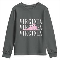 Virginia State Map Youth Sweatshirt East Coast State Pride Travel Gift