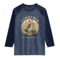 Vintage Virginia Motto Sic Semper Tyrannis Raglan Shirt