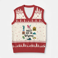 Meet Me in Virginia V-Neck Knit Sweater Vest Travel Souvenir East Coast State Pride