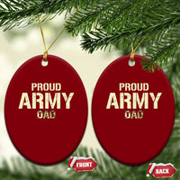 Proud Army Dad Ceramic Ornament Military Camo American Flag Father's Day