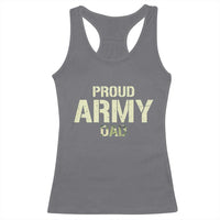 Proud Army Dad Racerback Tank Top Military Camo American Flag Father's Day