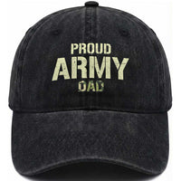 Proud Army Dad Washed Cotton Baseball Cap Military Camo American Flag Father's Day