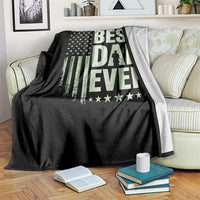 Best Dad Ever Throw Blanket Military Camo American Flag Father's Day