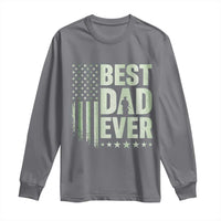 Best Dad Ever Long Sleeve Shirt Military Camo American Flag Father's Day