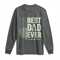 Best Dad Ever Long Sleeve Shirt Military Camo American Flag Father's Day