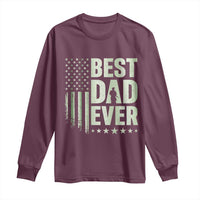 Best Dad Ever Long Sleeve Shirt Military Camo American Flag Father's Day