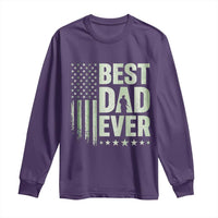 Best Dad Ever Long Sleeve Shirt Military Camo American Flag Father's Day