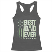 Best Dad Ever Racerback Tank Top Military Camo American Flag Father's Day