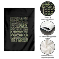 Husband Daddy Protector Hero Veteran Garden Flag Father's Day American Flag Camouflage