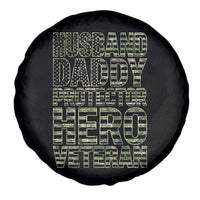 Husband Daddy Protector Hero Veteran Spare Tire Cover Father's Day American Flag Camouflage
