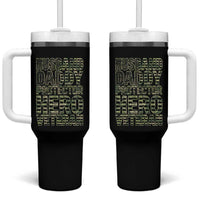 Husband Daddy Protector Hero Veteran Tumbler With Handle Father's Day American Flag Camouflage