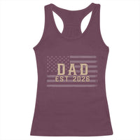 Dad Est 2026 Racerback Tank Top Promoted to Daddy New Dad
