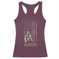 Dad Mode Activated Racerback Tank Top Tactical Baby Carrier Military Father Amerian Flag