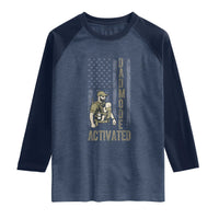 Dad Mode Activated Raglan Shirt Tactical Baby Carrier Military Father Amerian Flag