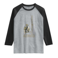 Dad Mode Activated Raglan Shirt Tactical Baby Carrier Military Father Amerian Flag