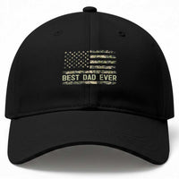 Best Dad Ever Baseball Cap Military Dad American Flag Camo
