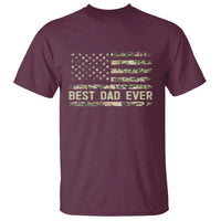 Best Dad Ever T Shirt Military Dad American Flag Camo