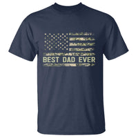 Best Dad Ever T Shirt Military Dad American Flag Camo