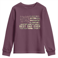 Best Dad Ever Youth Sweatshirt Military Dad American Flag Camo