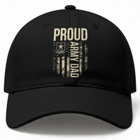 Proud Army Dad Camo American Flag Veteran Gift Baseball Cap