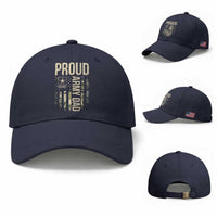 Proud Army Dad Camo American Flag Veteran Gift Baseball Cap