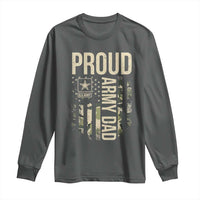 Proud Army Dad Camo American Flag Veteran Gift Long Sleeve Shirt