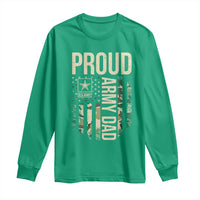 Proud Army Dad Camo American Flag Veteran Gift Long Sleeve Shirt