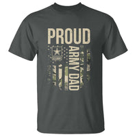 Proud Army Dad Camo American Flag Veteran Gift T Shirt