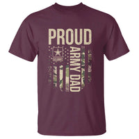 Proud Army Dad Camo American Flag Veteran Gift T Shirt