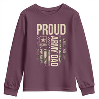 Proud Army Dad Camo American Flag Veteran Gift Youth Sweatshirt