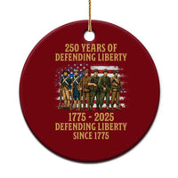 250 Years Anniversary Ceramic Ornament Patriotic USA Army Us Military