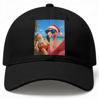 Funny Flamingo Beach Selfie Baseball Cap Christmas in July