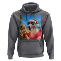 Funny Flamingo Beach Selfie Hoodie Christmas in July