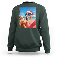 Funny Flamingo Beach Selfie Sweatshirt Christmas in July