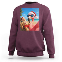 Funny Flamingo Beach Selfie Sweatshirt Christmas in July