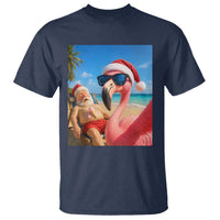Funny Flamingo Beach Selfie T Shirt Christmas in July