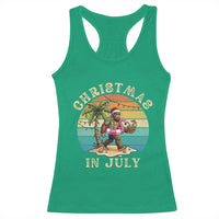 Funny Bigfoot Christmas In July Beach Vacation Racerback Tank Top