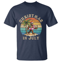 Funny Bigfoot Christmas In July Beach Vacation T Shirt