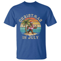 Funny Bigfoot Christmas In July Beach Vacation T Shirt