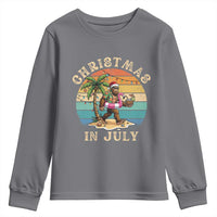 Funny Bigfoot Christmas In July Beach Vacation Youth Sweatshirt
