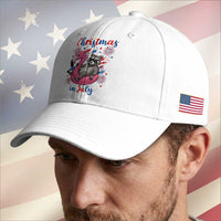 Funny Raccoon Christmas In July 4th of July Baseball Cap