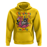 Funny Raccoon Christmas In July 4th of July Hoodie