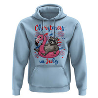 Funny Raccoon Christmas In July 4th of July Hoodie