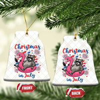 Funny Raccoon Christmas In July 4th of July Ceramic Ornament