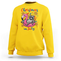 Funny Raccoon Christmas In July 4th of July Sweatshirt