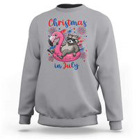 Funny Raccoon Christmas In July 4th of July Sweatshirt