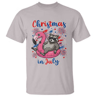 Funny Raccoon Christmas In July 4th of July T Shirt