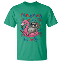 Funny Raccoon Christmas In July 4th of July T Shirt